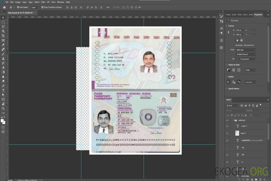 Passeport suédois version 2 template Passeport suédois version 2 template